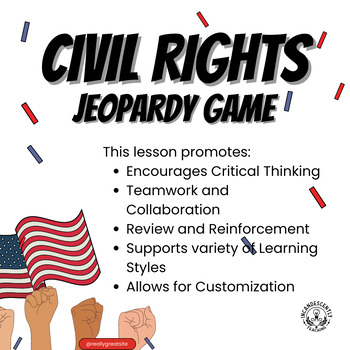 Preview of Civil Rights Jeopardy Game - Learning with Games - Grades 6-12