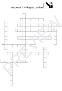 Civil Rights Leaders Crossword Puzzle by Social Studies Puzzles TPT