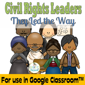 Preview of Civil Rights Leaders; Info.Text & Activities for use in Google Classroom