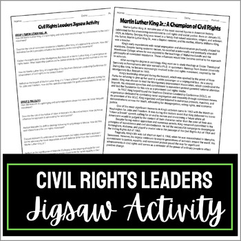 Preview of Civil Rights Leaders Jigsaw Activity