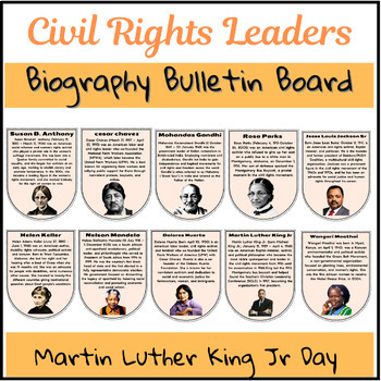 Preview of Civil Rights Leaders Pennant Banner Bulletin Board Martin Luther King Jr. Day