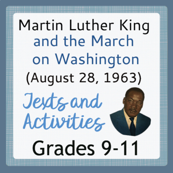 Preview of Civil Rights Martin Luther King March on Washington Gr 9-11  PRINT and EASEL