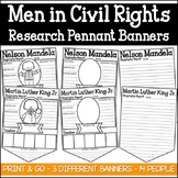 Male Civil Rights Leaders Research Pennant Banner Project 