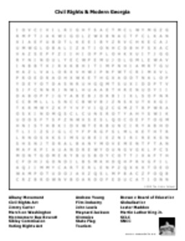 Preview of Civil Rights & Modern Georgia Word Search Puzzle