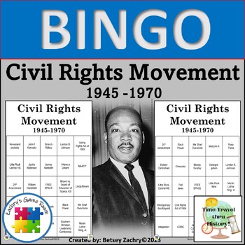 Preview of Civil Rights Movement (1945-1970) BINGO Review Game Activity