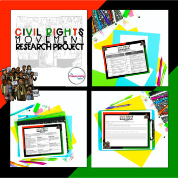 Preview of Civil Rights Movement 1960s Research Project: MLK Jr. & Black History