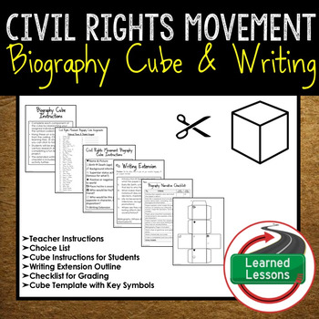 Preview of Civil Rights Movement Activity Biography Cubes (African American History)