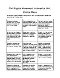 Civil Rights Movement Choice Menu