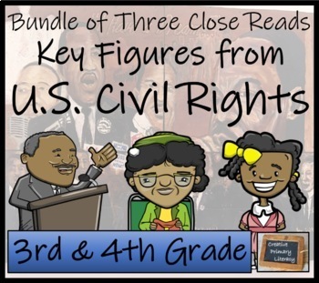 Preview of Civil Rights Movement Close Reading Comprehension Bundle | 3rd Grade & 4th Grade