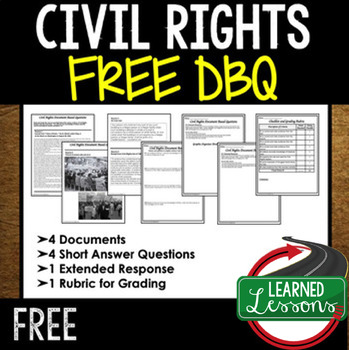 Preview of Civil Rights Movement Document Based Questions DBQ Free