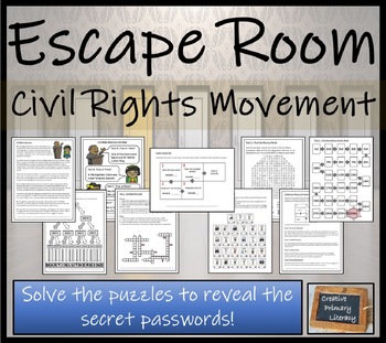 Preview of Civil Rights Movement Escape Room Activity