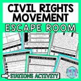 Civil Rights Movement Escape Room Stations - Reading Compr