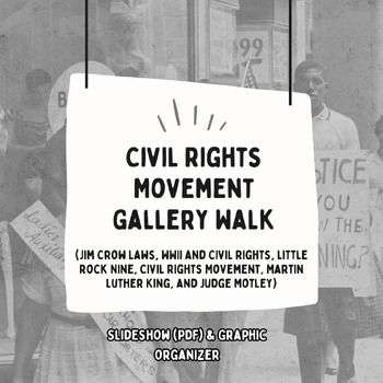 Preview of Civil Rights Movement Gallery Walk - (Jim Crow, WWII, Little Rock, MLK, etc.)