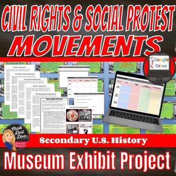 Preview of Civil Rights & Social Protest MOVEMENTS Museum Exhibit Project -Print & Digital