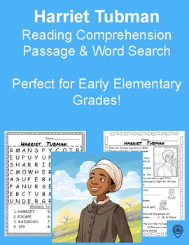 Preview of Black History Month: Harriet Tubman Reading Comprehension and Word Search