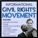 Civil Rights Movement Informational Activity Pack