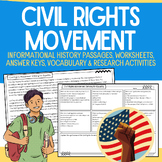 Civil Rights Movement:  Informational Passages & Worksheet