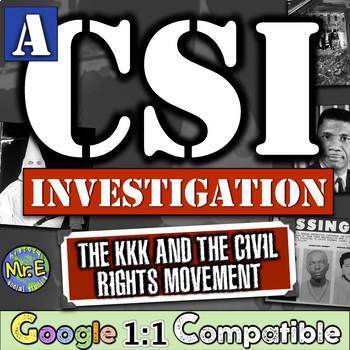 Preview of Civil Rights Movement Ku Klux Klan CSI Inquiry Activity | Evers, Freedom Summer