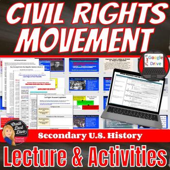Preview of CIVIL RIGHTS MOVEMENT Lecture, notes, activities, assessment  Print & Digital
