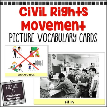 Preview of Civil Rights Movement Picture Vocabulary Cards