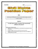 Civil Rights Movement - Position Paper (Essay) with Rubric