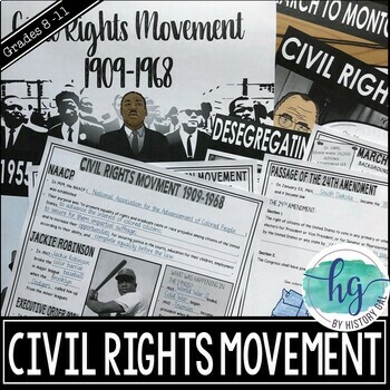 Preview of Civil Rights Movement PowerPoint Presentation and Guided Notes