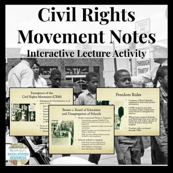Preview of Civil Rights Movement Ppt w/ Core Content Interactive Lecture Notes