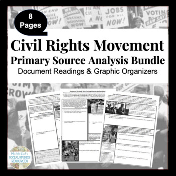 Preview of Civil Rights Movement Primary Source Analysis Bundle