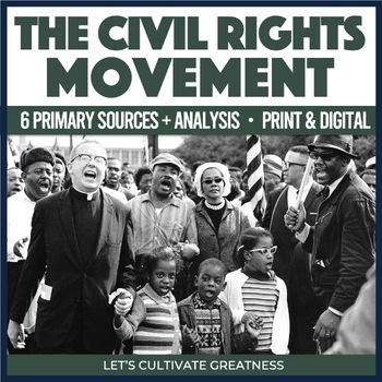 Preview of Civil Rights Movement Primary Sources Activity Analysis Worksheets 6-Pack