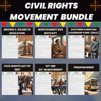 Preview of Civil Rights Movement Reading Comprehension Bundle for Black History Month