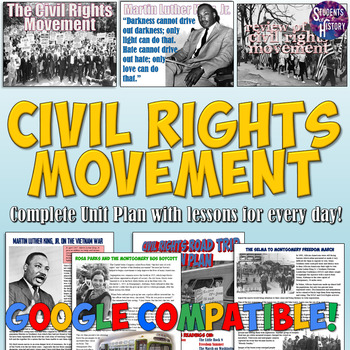 Preview of Civil Rights Movement Unit Plan Bundle: Activities, Projects, Worksheets, & More
