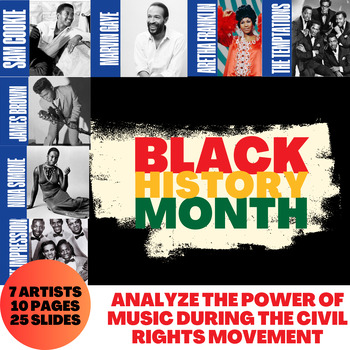 Preview of Civil Rights Movement Song Analysis Black History & Valentine's Day Special G5-8