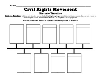 Preview of Civil Rights Movement Timeline Worksheet (PDF)