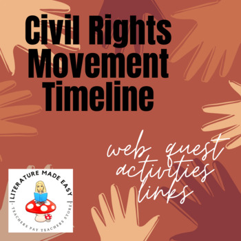 Preview of Civil Rights Movement Timeline with activities and links - Web Quest/Virtual