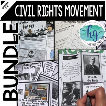 Preview of Civil Rights Movement Unit Bundle with Lessons, PowerPoint, Activities & More