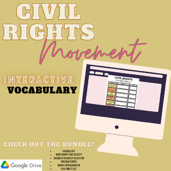 Preview of Civil Rights Movement Vocabulary
