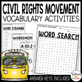 Civil Rights Movement Vocabulary Activities | Martin Luthe