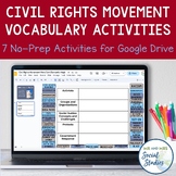 Civil Rights Movement Vocabulary Activities for Google Drive