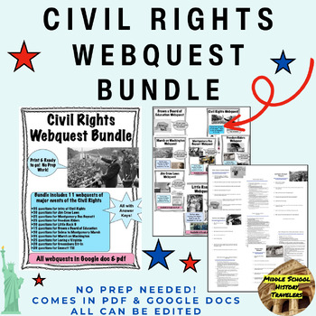 Preview of Civil Rights Movement Webquests Bundle