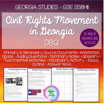 Preview of Civil Rights Movement in Georgia - Guided DBQ - GSE SS8H11