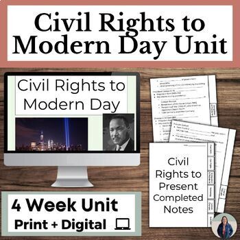 Preview of US Civil Rights Movement to Modern American History Unit for US History