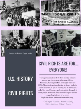 Preview of Civil Rights Movements for 4 Groups