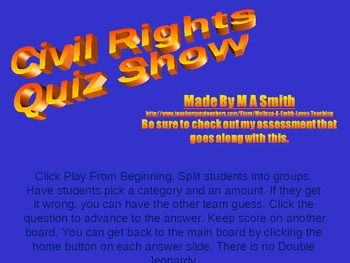 Preview of Civil Rights Quiz Show