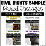 Civil Rights Reading Comprehension Paired Passages Bundle 