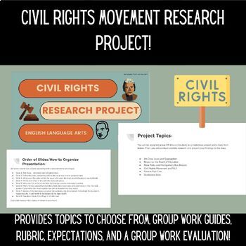 Preview of Civil Rights Research Project - Prequel to Civil Rights Literature like TKAM!