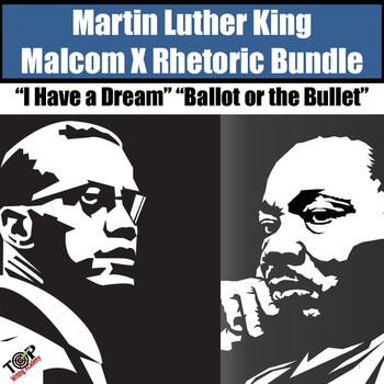 Preview of Martin Luther King I Have A Dream Malcolm X Close Read Rhetoric Bundle