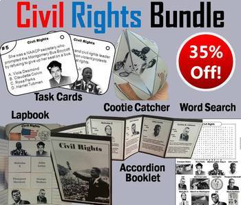 Preview of Civil Rights Task Cards and Activities Bundle (Black History Month Unit)