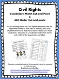 Civil Rights Vocabulary Match and ABC Order