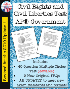 Preview of Civil Rights and Civil Liberties Test: AP® Government (UPDATED for 2019 Exam)