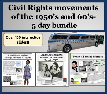 Preview of Civil Rights movements of the 1950's and 60's- 5 day bundle